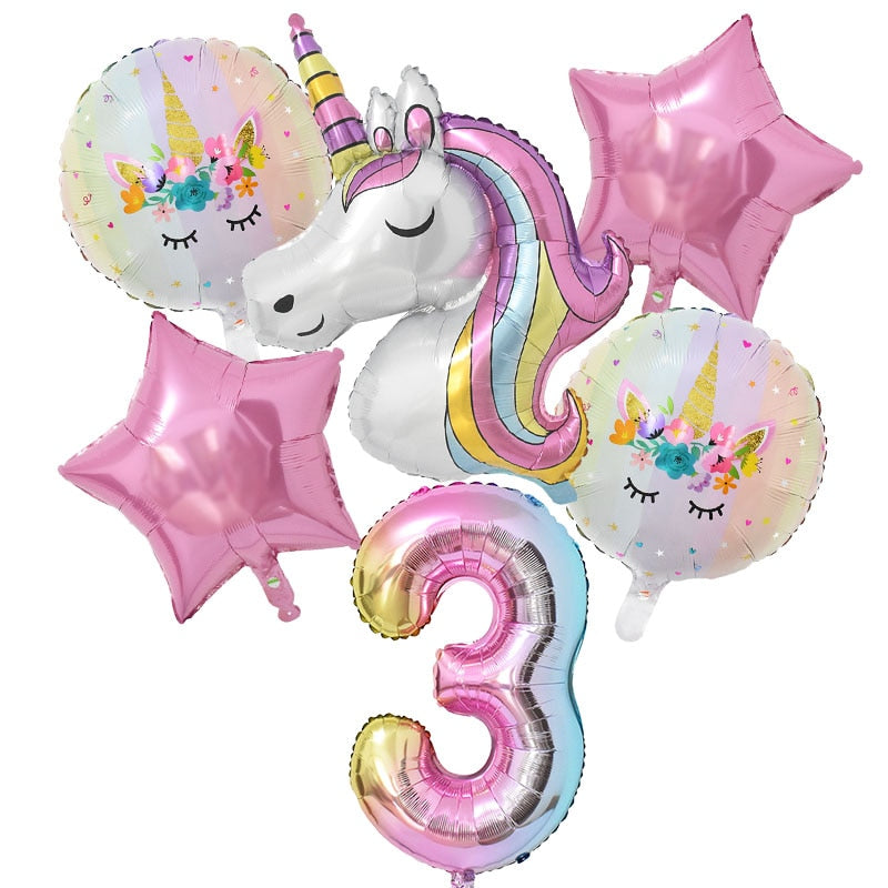 1Set Rainbow Unicorn Balloon