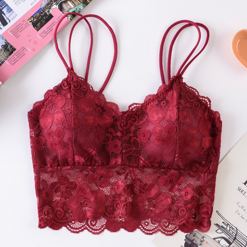 New Women Wireless Lace Bra Wire Free Push Up Bralette Sexy Lingerie