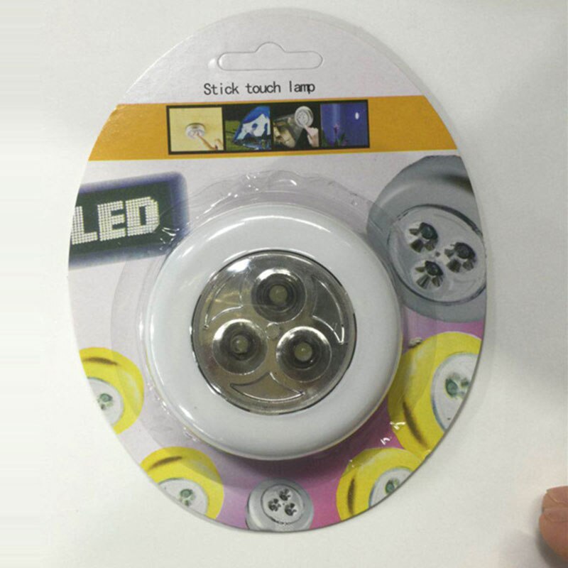Touch Round Cabinet Light 3 Led Energy Saving Lamp