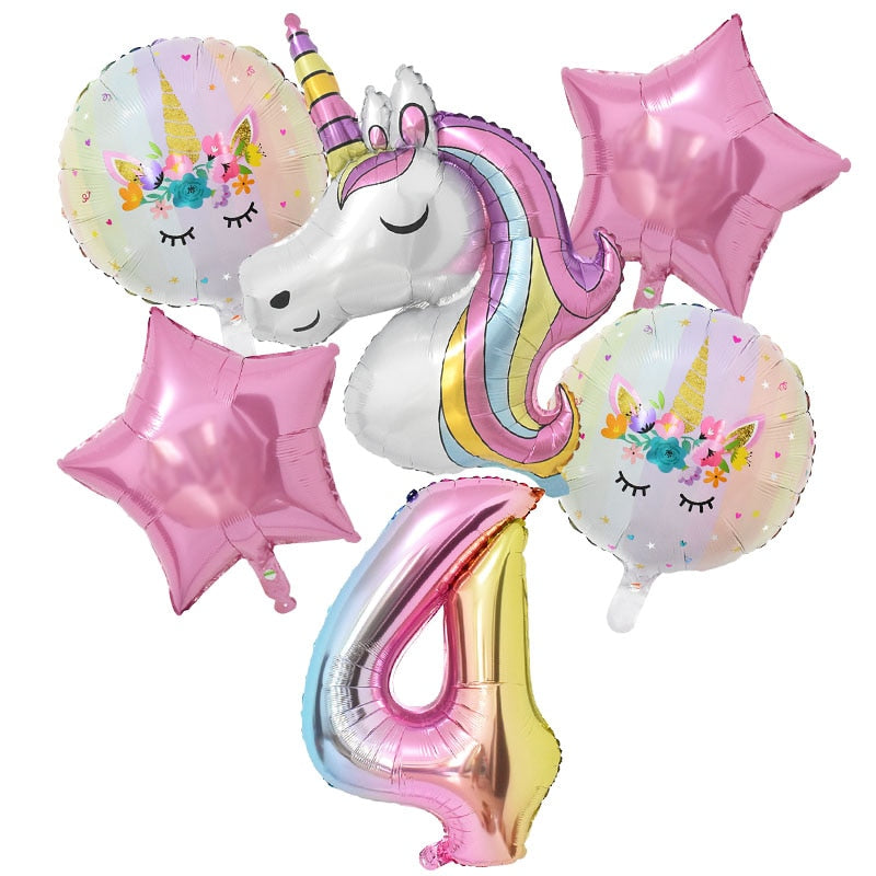 1Set Rainbow Unicorn Balloon