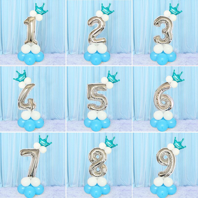 Heronsbill 1st 1 2 3 4 5 6 7 8 9 Years Happy Birthday Foil Number Balloons Baby Boy Girl Party Decorations Kids Supplies 2nd 3rd