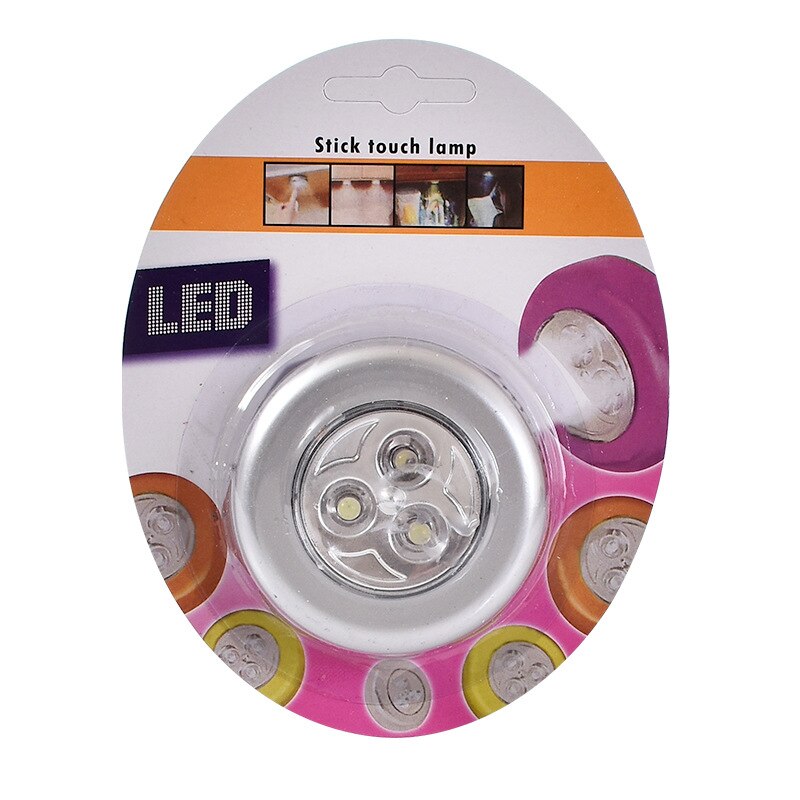 Touch Round Cabinet Light 3 Led Energy Saving Lamp