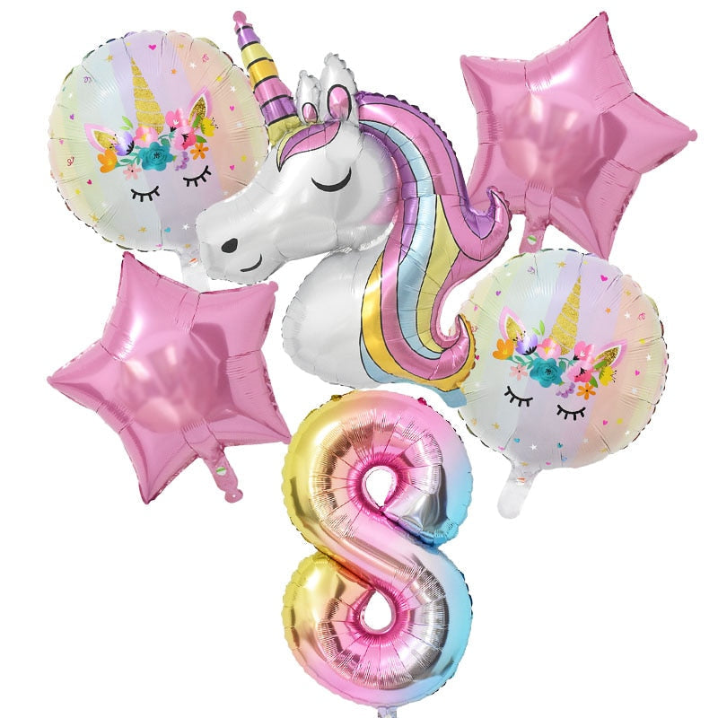 1Set Rainbow Unicorn Balloon