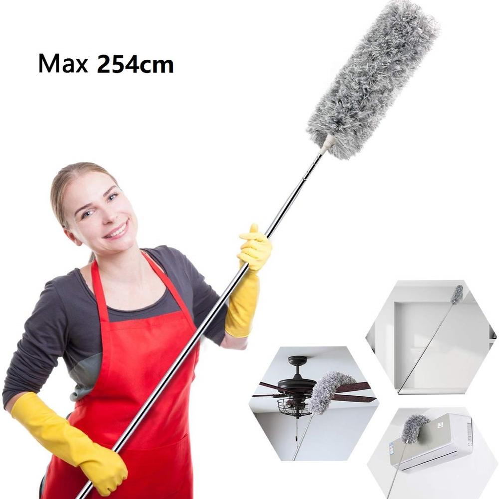 Eyliden Microfiber Duster with Extendable Long Handle 245cm Long 180 Degree Rotating Head for Car Home Kitchen Office