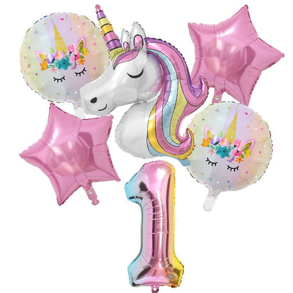 1Set Rainbow Unicorn Balloon