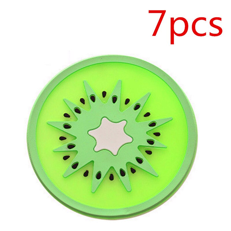 6 PCS Fruit Shape Silicone Cup Pad Slip Insulation Pad Cup Mat