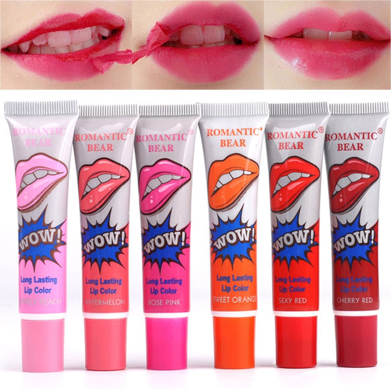 6 Colors Amazing Peel Off Liquid Lipstick Waterproof Long Lasting Lip Gloss Tint