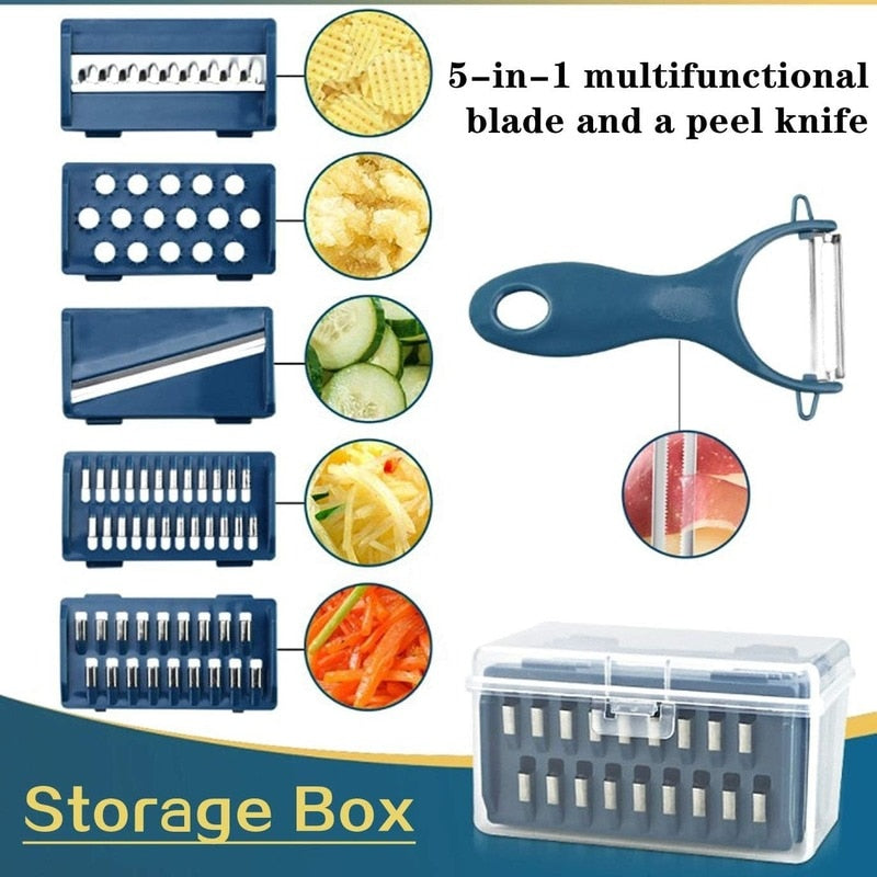 6 In 1 Vegetable Cutter Multifunctional Slicer with Container