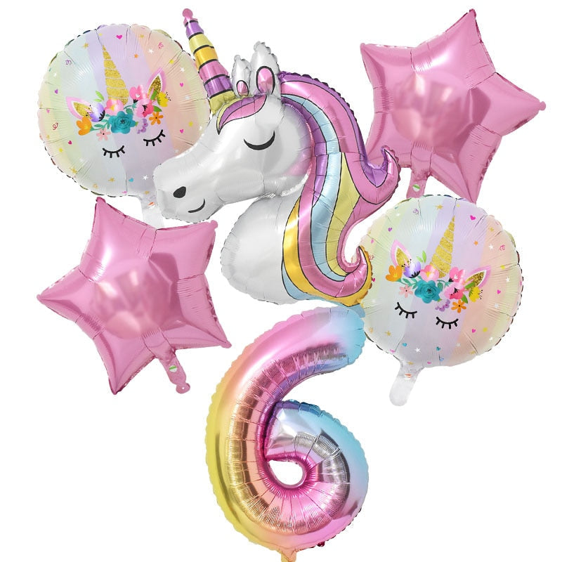 1Set Rainbow Unicorn Balloon