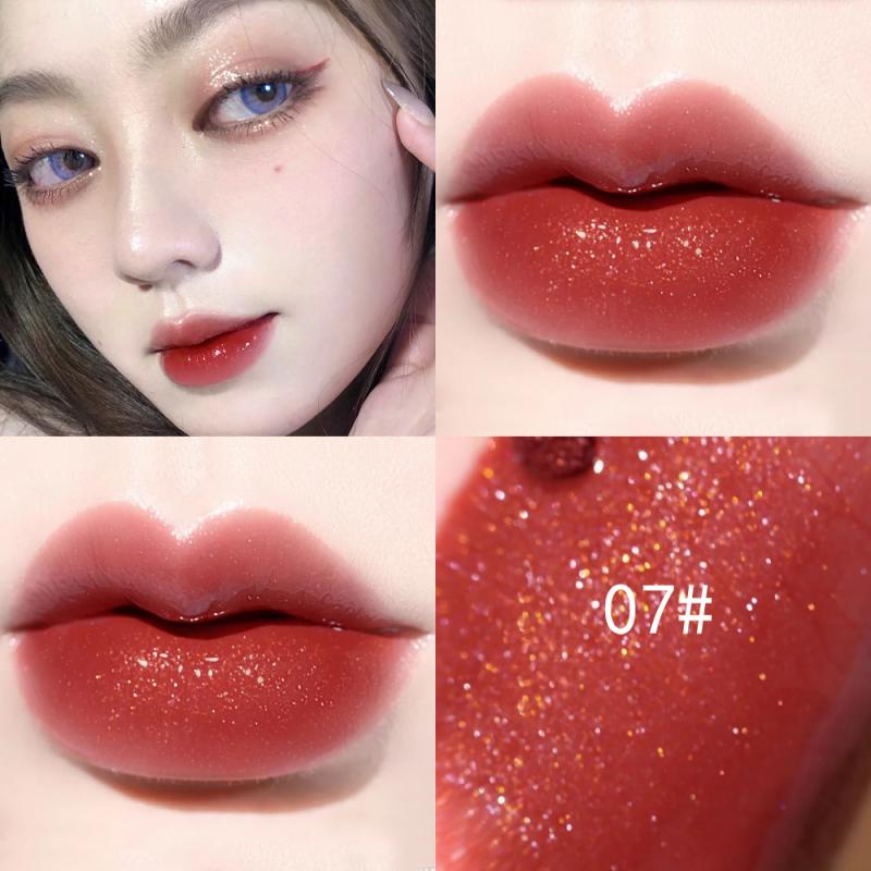 10Colors Pearlescent Lipstick Non-stick Waterproof Lip Glaze Long-lasting Matte Lip Gloss