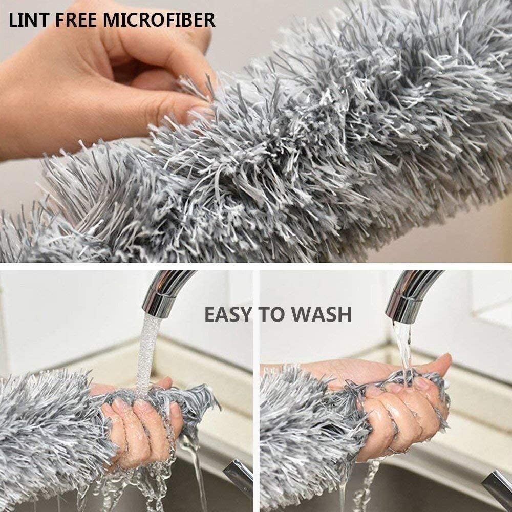 Eyliden Microfiber Duster with Extendable Long Handle 245cm Long 180 Degree Rotating Head for Car Home Kitchen Office