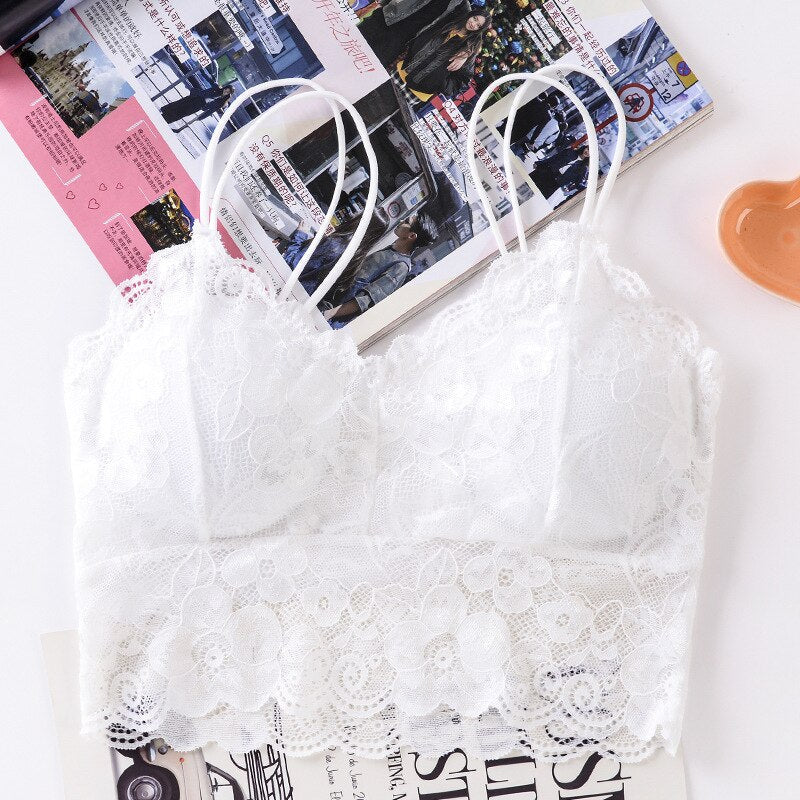 New Women Wireless Lace Bra Wire Free Push Up Bralette Sexy Lingerie