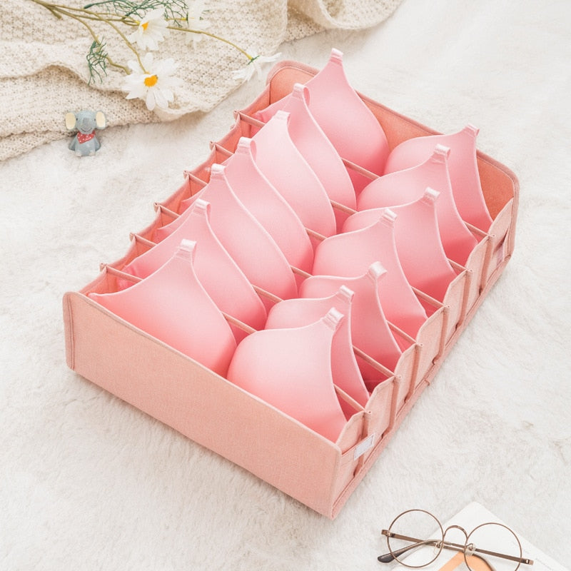 Dormitory closet organizer for socks home separated underwear storage box 7 grids jeans bra organizer foldable drawer organizer