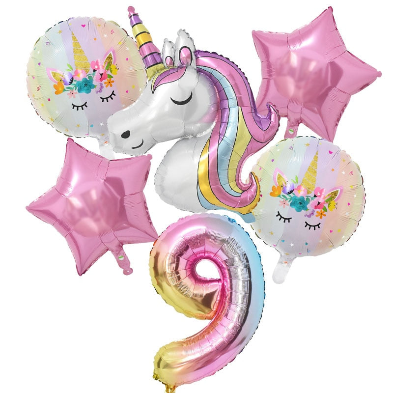 1Set Rainbow Unicorn Balloon