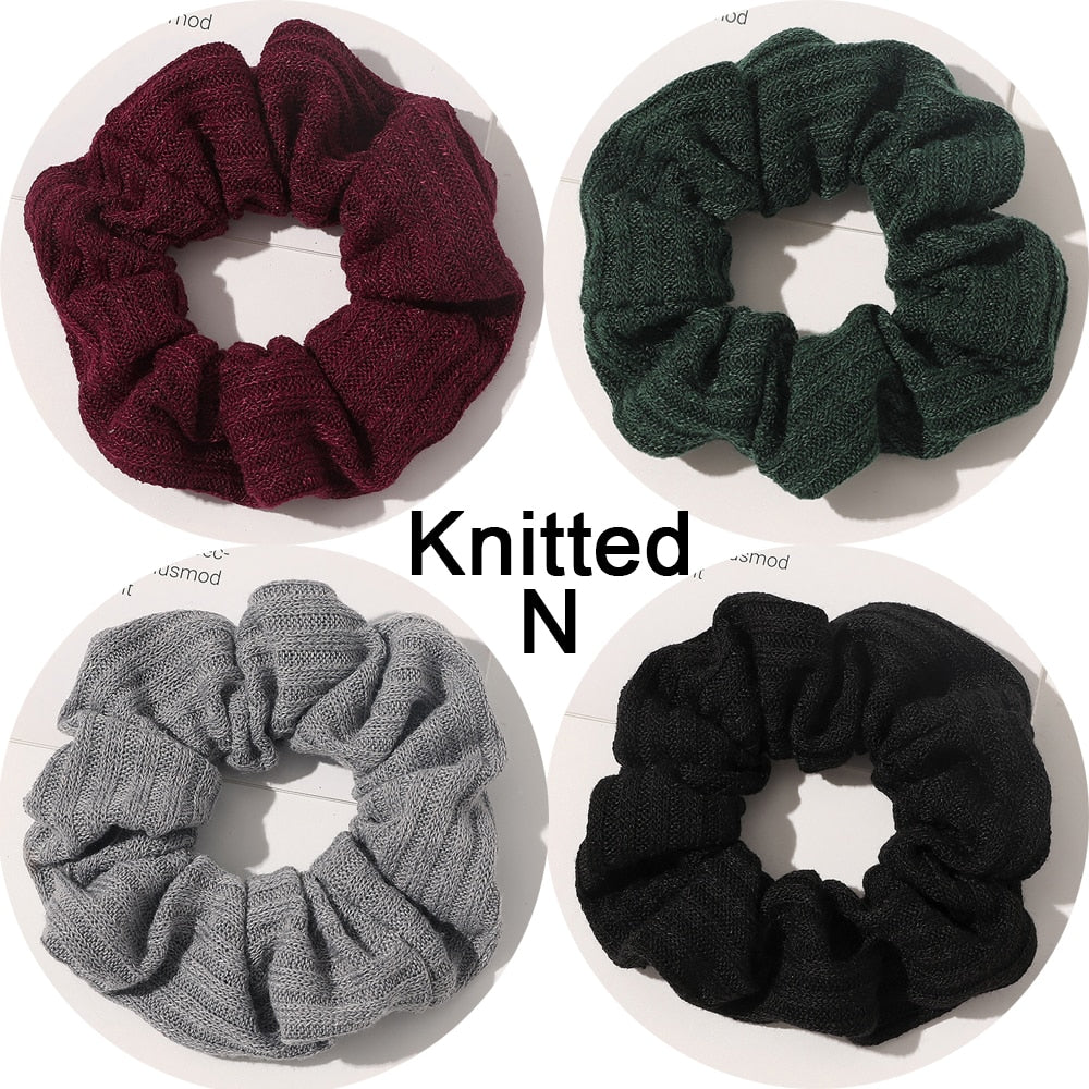 5pcs Satin Silk Scrunchies Women Elastic Rubber Hair Bands