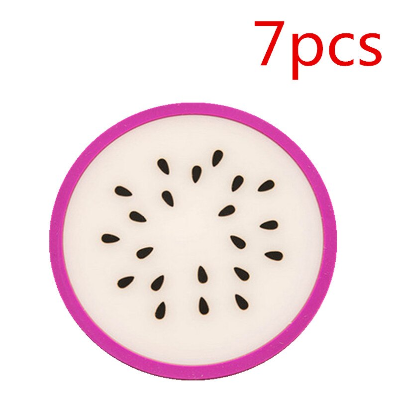 6 PCS Fruit Shape Silicone Cup Pad Slip Insulation Pad Cup Mat