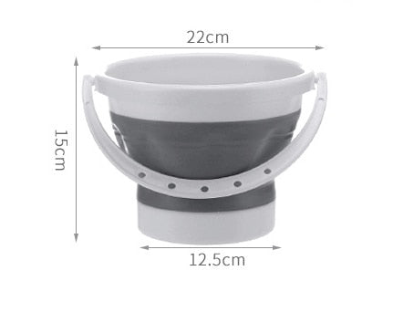 Collapsible Bucket Portable Folding Bucket Lid Silicone Car Washing Bucket Children Outdoor Fishing Travel Home Storage