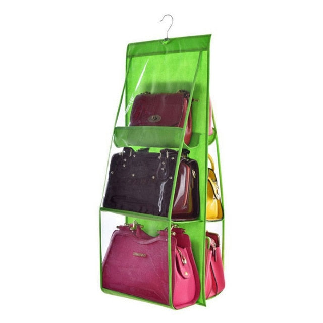 6 Pocket Hanging Bag Organizer Wardrobe Transparent Storage Bag