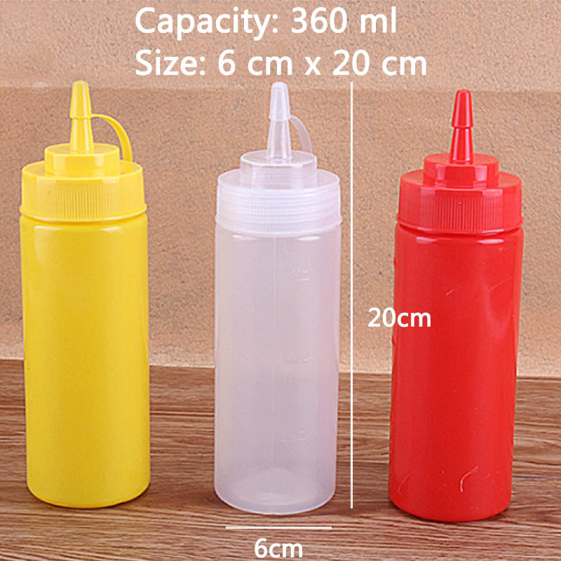 2 pcs Sauce bottle Cooking Tools Plastic Squeeze Bottle Olive Oil Storage Jar Condiment Dispenser Vinegar Seasoning Accessories