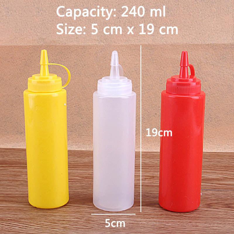 2 pcs Sauce bottle Cooking Tools Plastic Squeeze Bottle Olive Oil Storage Jar Condiment Dispenser Vinegar Seasoning Accessories