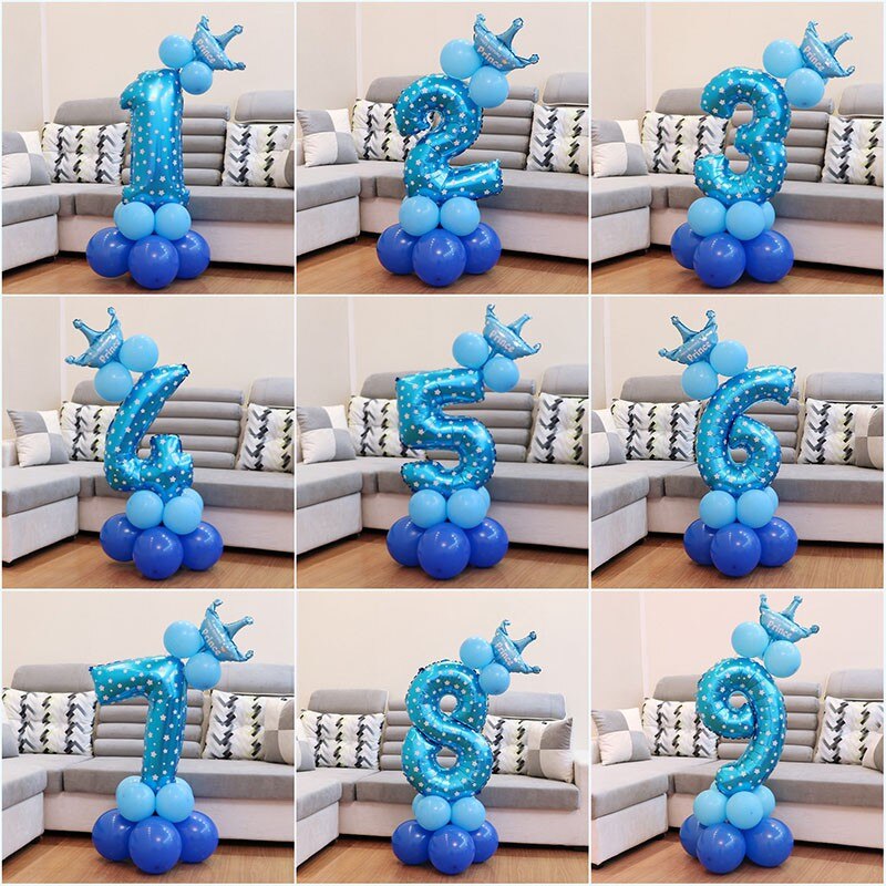 Heronsbill 1st 1 2 3 4 5 6 7 8 9 Years Happy Birthday Foil Number Balloons Baby Boy Girl Party Decorations Kids Supplies 2nd 3rd