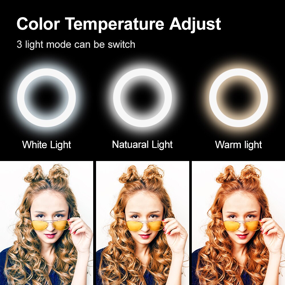 16/26cm Photography LED Selfie Ring Light lamp