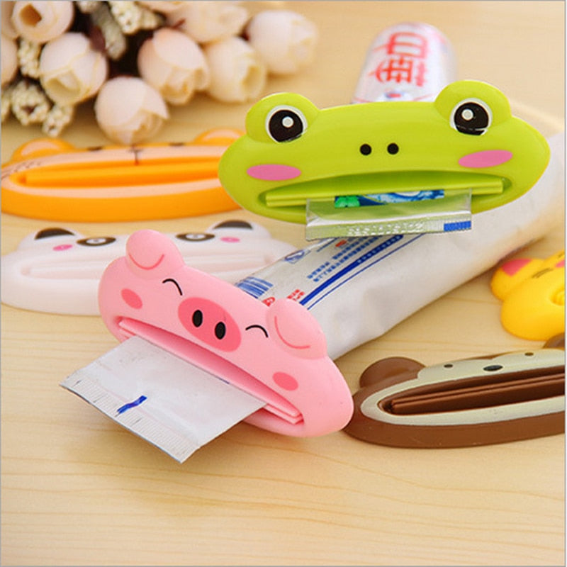 Cartoon Bathroom Dispenser Toothpaste 1pc/lot Lovely Animal Tube Squeezer Easy Squeeze Paste Dispenser Roll Holder 8.8*4cm
