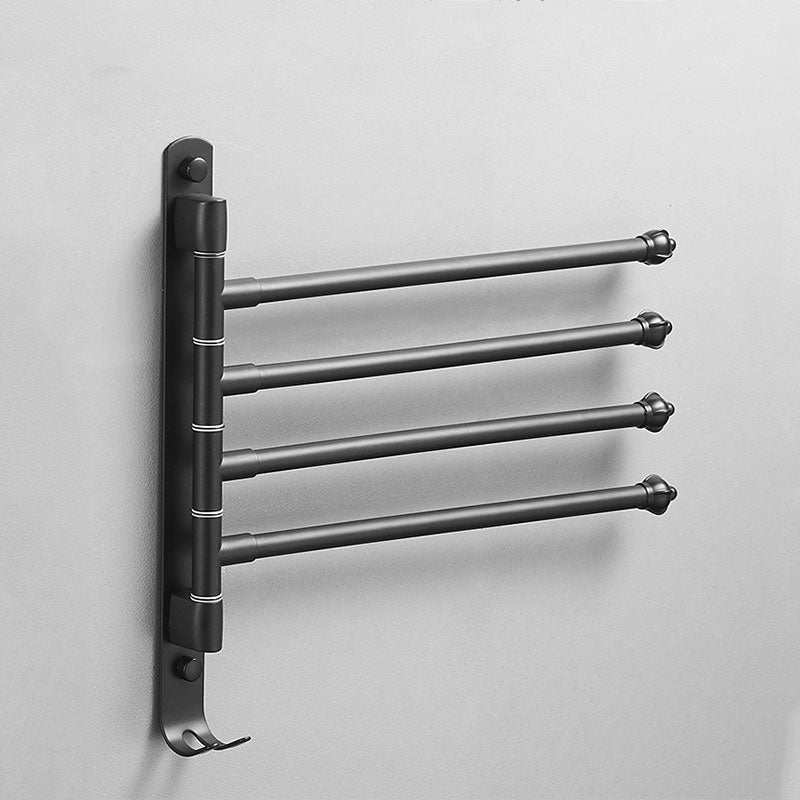 Bathroom Swivel Towel Bar with Hooks,