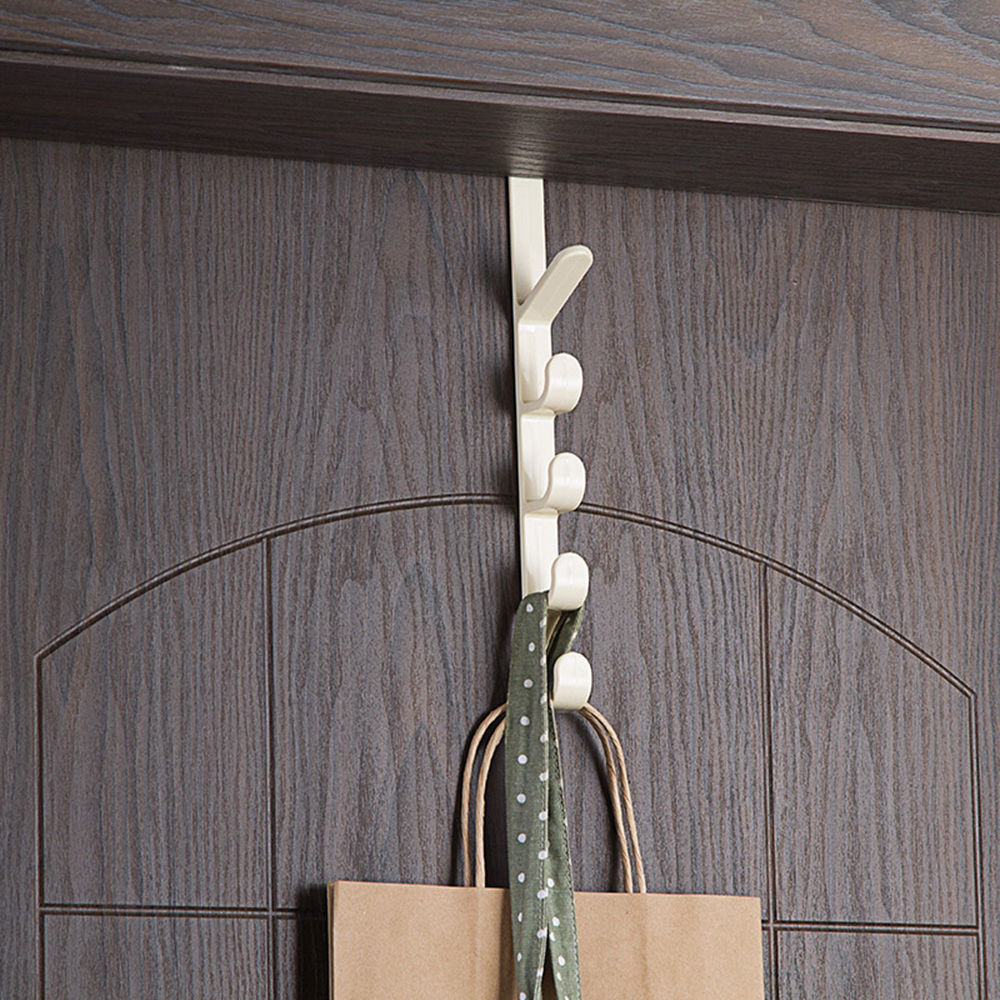 Plastic Home Storage Organization Hooks Rails Bedroom Door Hanger