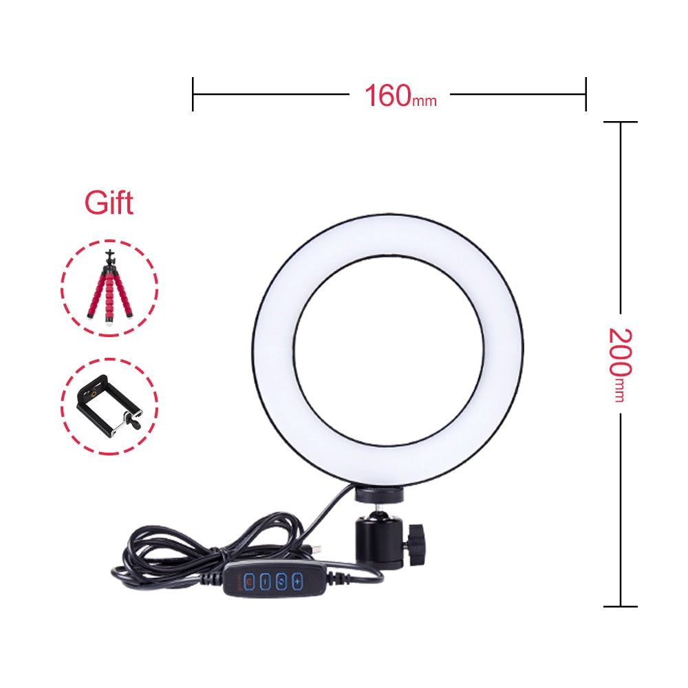 16/26cm Photography LED Selfie Ring Light lamp