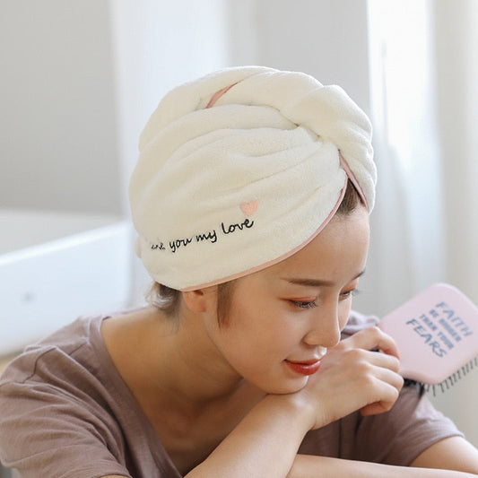 Good night Hair Towel Quick Drying Hat Microfiber Shower Cap Lady Quick Dry Hair Caps Absorption Bathroom Hair Turban Head Wraps