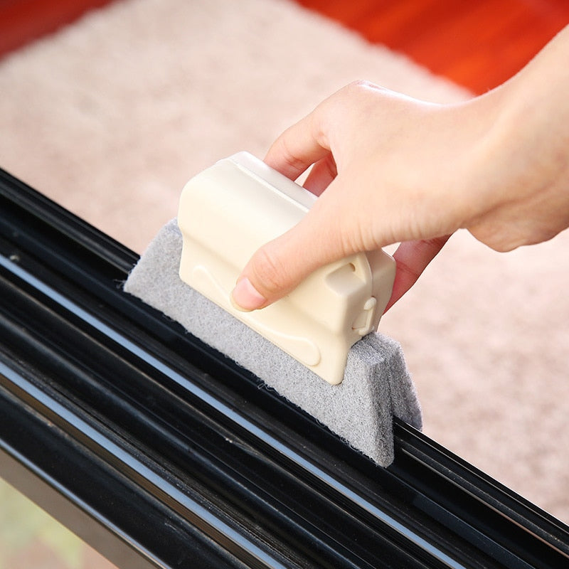 Window Cleaning Brush Window Groove Cleaning Cloth Windows Slot Cleaner Brush for Glass Door Floor Gap Household Cleaning Tool