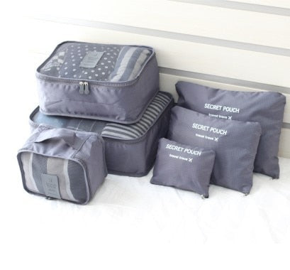 6pcs/set Travel Organizer Storage Bags Portable Luggage Organizer Clothes Tidy Pouch Suitcase Packing Cube Case