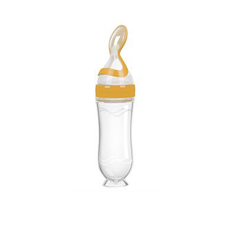 Newborn Baby Silicone Rice Cereal Paste Bottle Baby Feeding Spoon