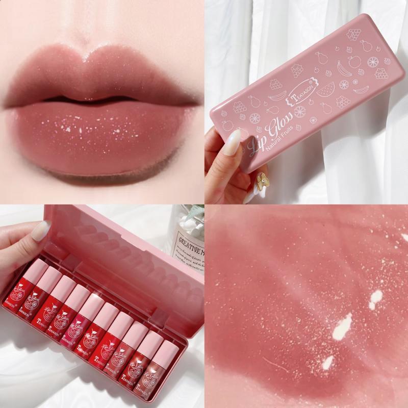 10Colors Pearlescent Lipstick Non-stick Waterproof Lip Glaze Long-lasting Matte Lip Gloss