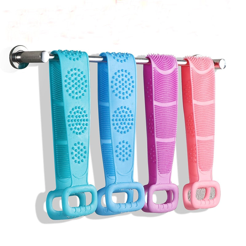 Bath Brushes Towel Soft Silicone Body Brush Bath Belt Exfoliating Massage Back Belt Wash Skin Household Clean Shower Brush