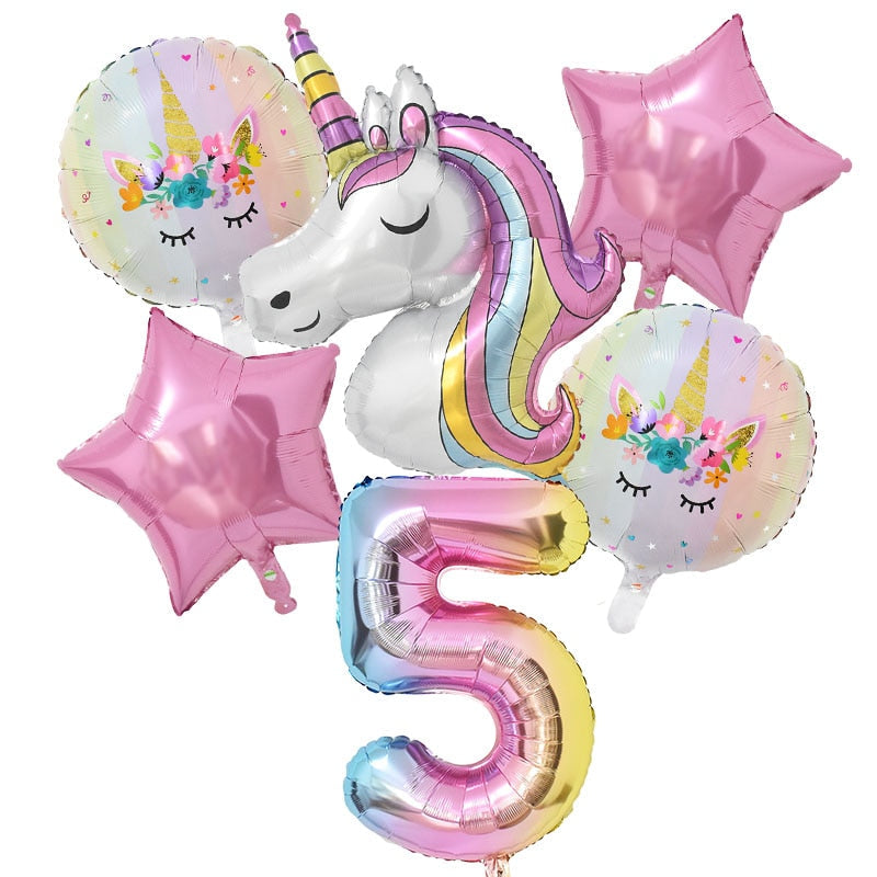 1Set Rainbow Unicorn Balloon