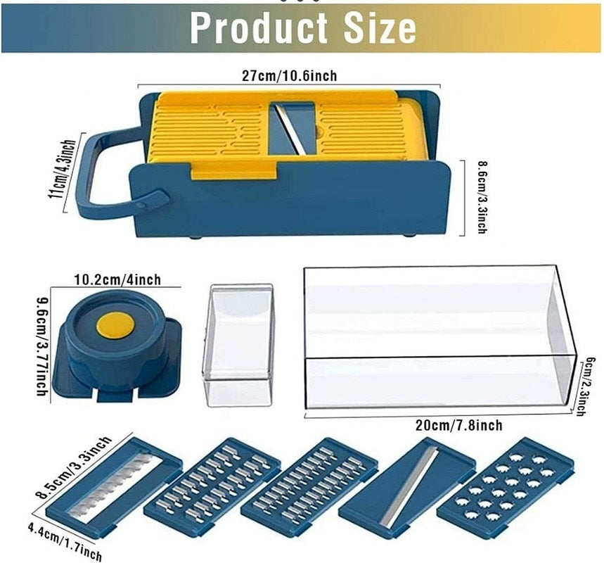 6 In 1 Vegetable Cutter Multifunctional Slicer with Container