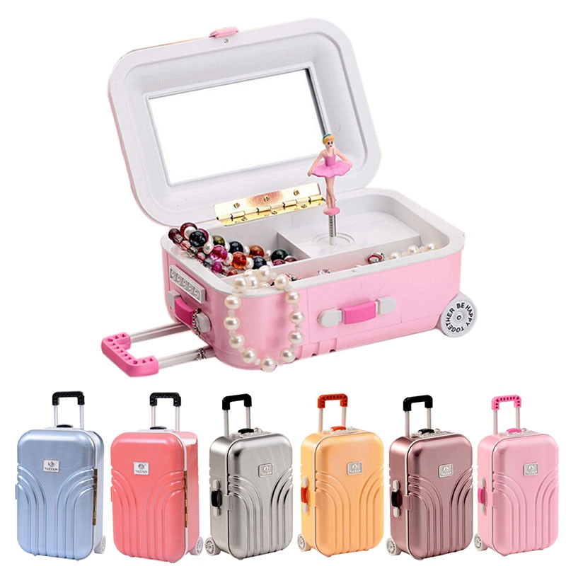 Creative Fun Suitcase Style Music Box Jewelry organizer