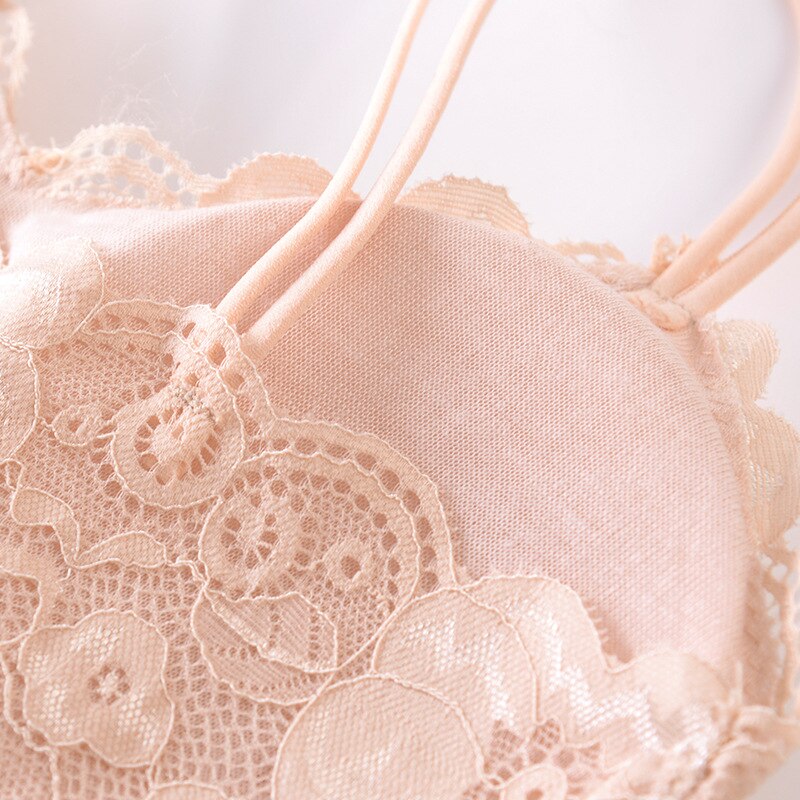 New Women Wireless Lace Bra Wire Free Push Up Bralette Sexy Lingerie