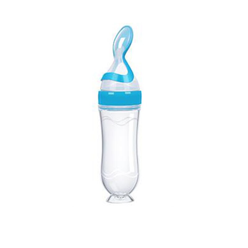 Newborn Baby Silicone Rice Cereal Paste Bottle Baby Feeding Spoon