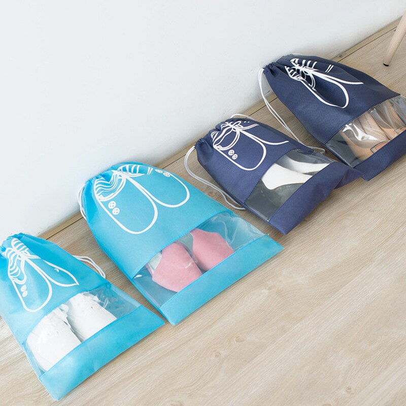 2 PCS Travel Shoe Storage Bag Bundle Mouth Bags for Shoes Waterproof Package Luggage Home Organizer Transparent Dust Bag Shoe