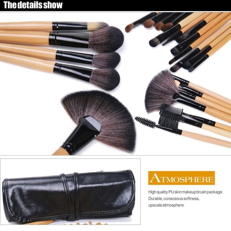 Gift Bag Of 24 pcs Makeup Brush Sets Professional Cosmetics Brushes