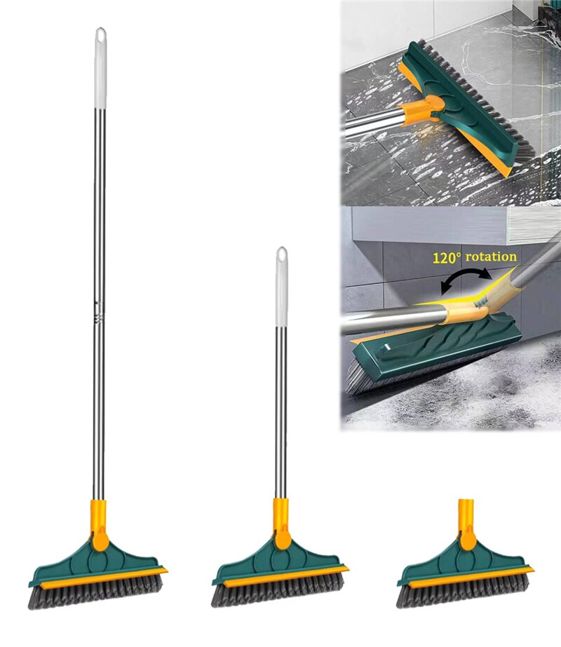 V Shaped Floor Cleaning Scrub Brush wiper 2 in 1 Magic Broom