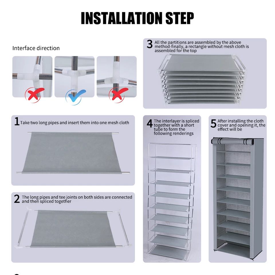 5 layer Shoerack Door Shoe Cabinets Shoes Organizer