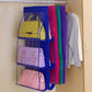 6 Pocket Hanging Handbag Transparent Storage Bag Clear Home Organizer for Wardrobe Closet Sundry Shoe Bag with Hanger Pouch