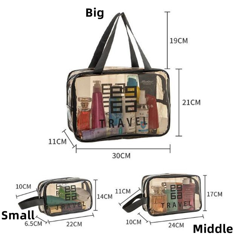 Waterproof Large Capacity Portable Transparent Cosmetic Bag