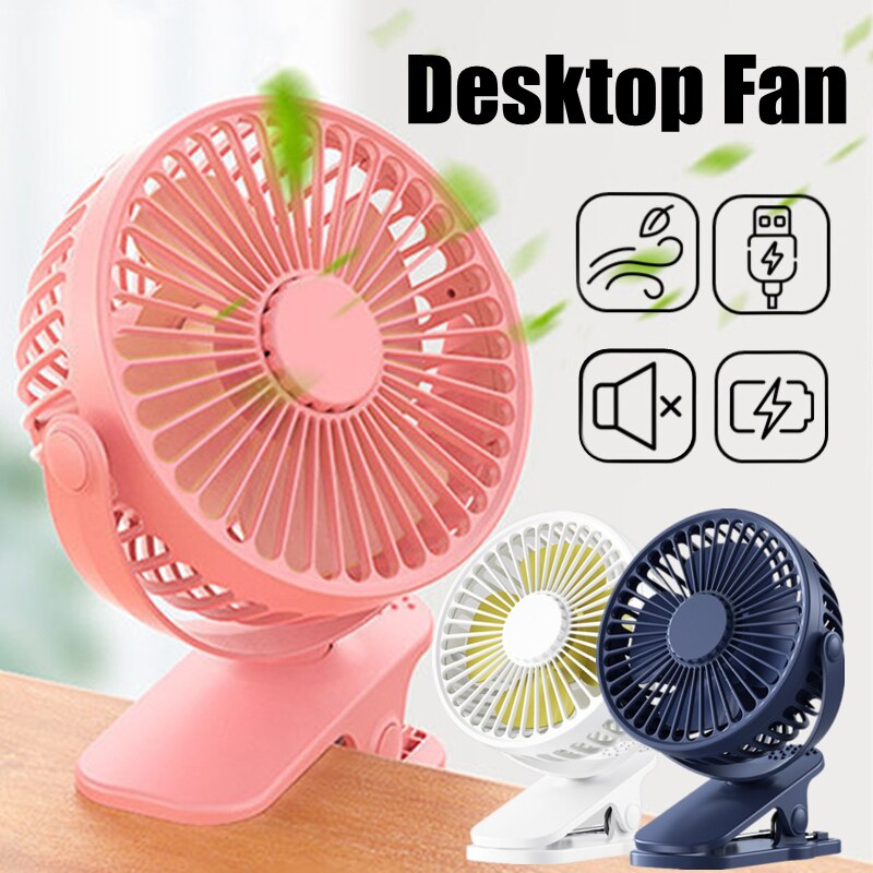 Mini Cooling Fan Portable Desktop Clip USB Charging Cool Fans