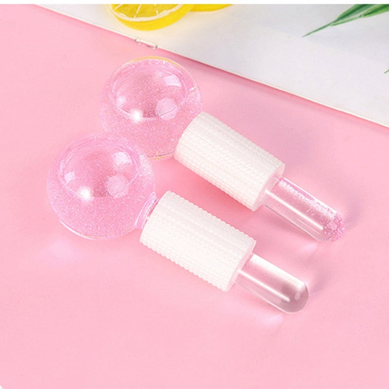 2Pcs Box Crystal Ice Hockey Roller Energy Massage Beauty Facial Eye Crystal Ball Massager