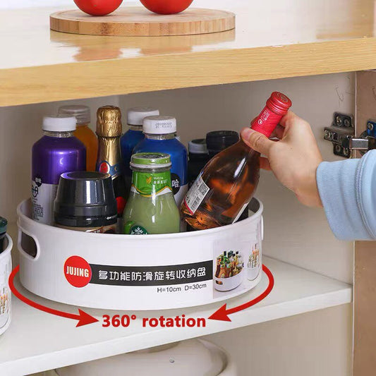 2pcs 360° Rotating Spice Rack Kitchen Organizer For Cabinet Seasoning Holder Storage Tray